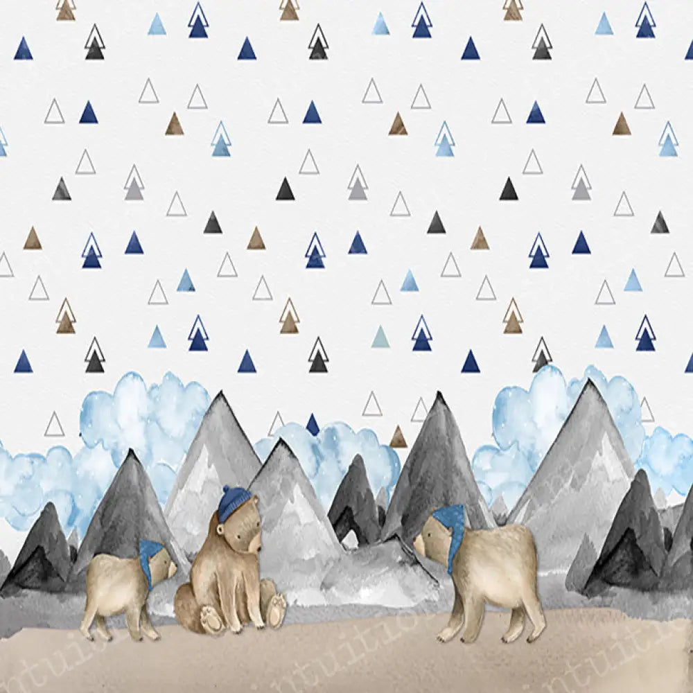 Boho Bears Horizontal / Poly 60X44 Backdrop