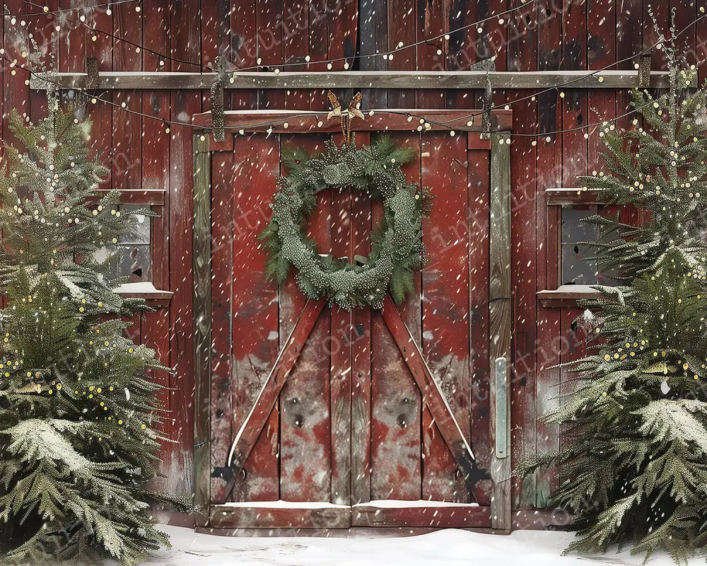 Christmas Barn Backdrop