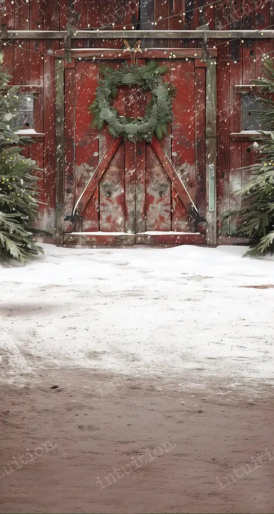 Christmas Barn Backdrop