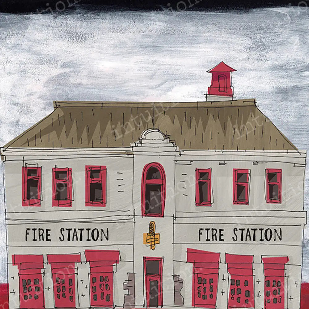 Fire Station Poly / 60X44 Backdrop