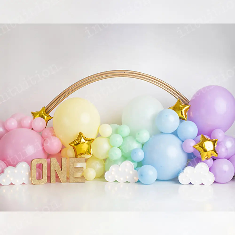 Happy Rainbow With Glitter One Poly / 60X44 Backdrop