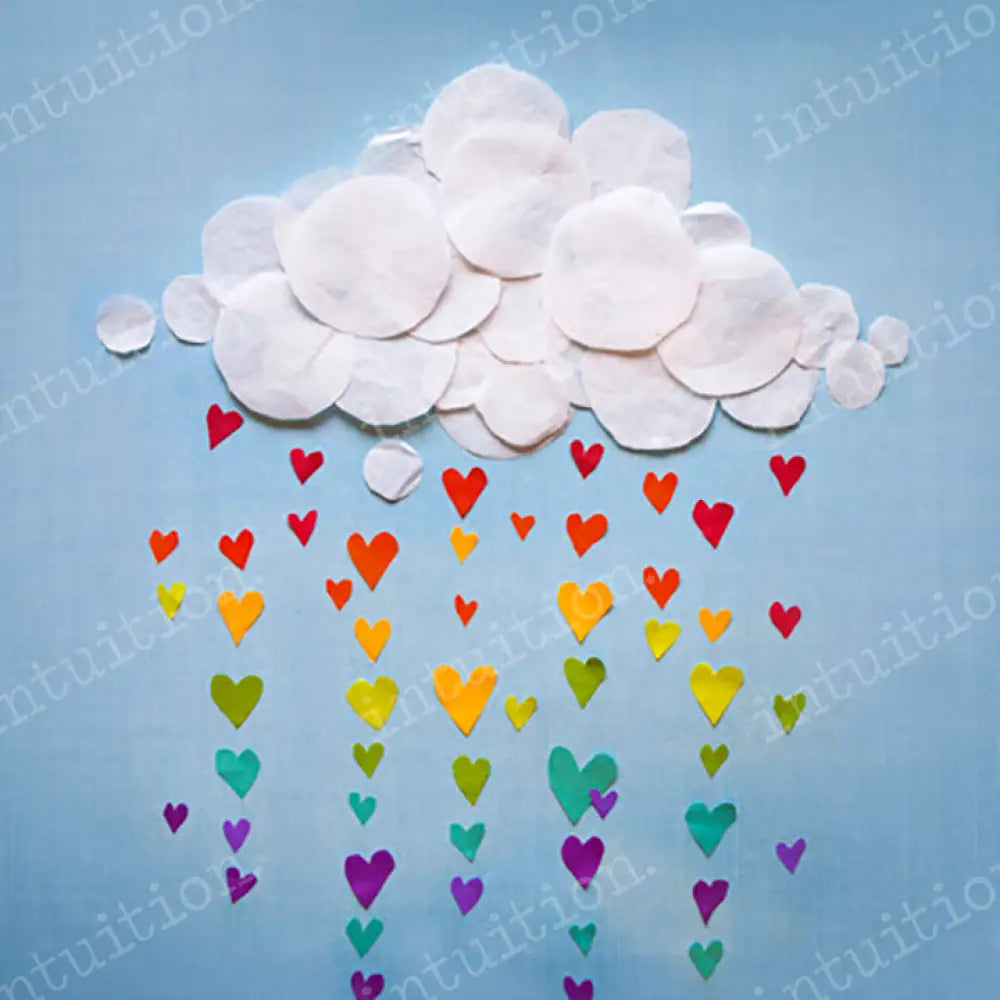 Raining Hearts Poly / 60X44 Backdrop